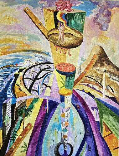 Tocando el cielo di Victor Collcardenas, Pittura in vendita su Singulart