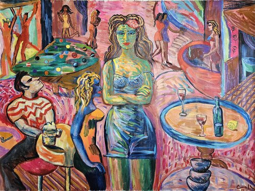 La muchacha verde by Victor Collcardenas, Painting for Sale on Singulart