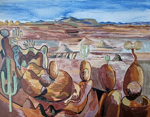 Paisaje del desierto by Victor Collcardenas, Painting for Sale on Singulart