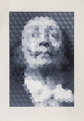 Face of Dali - Grey by Jean-Pierre Vasarely, Print for Sale on Singulart