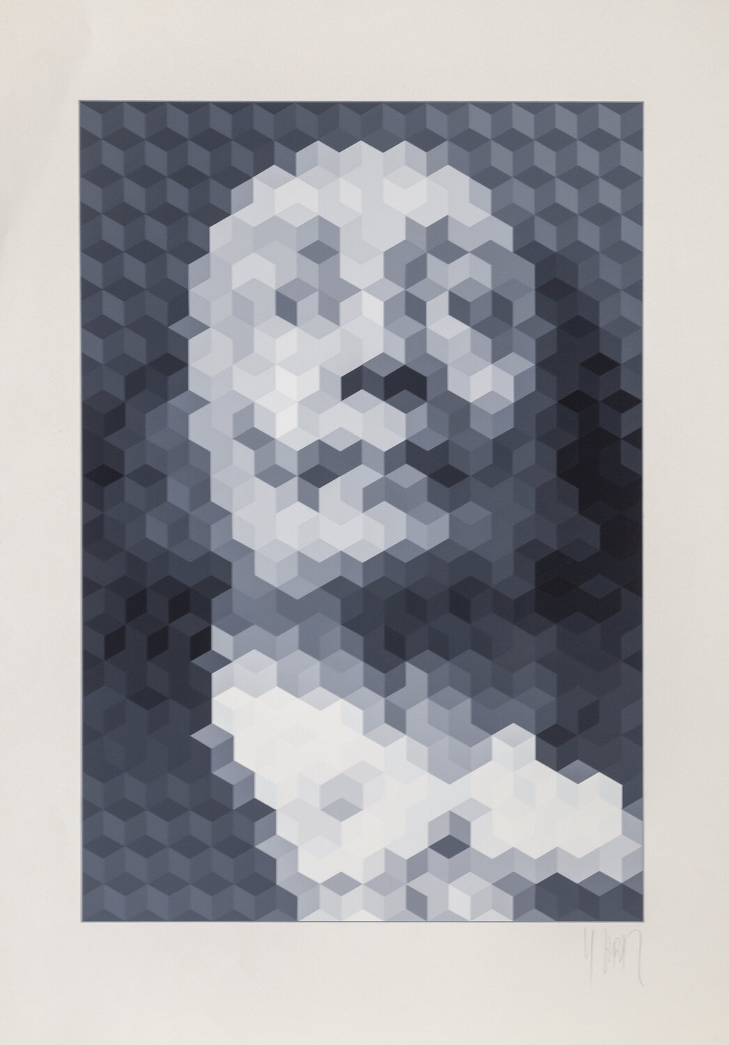 Face of Dali - Grey Jean-Pierre Vasarely