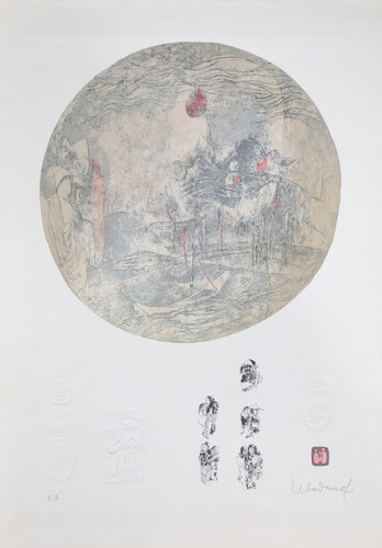 Sailboat on Waves by Hoi Lebadang, Print for Sale on Singulart