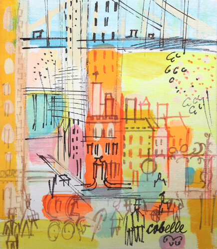 City Street Below Bridge 2 de Charles Cobelle, Pintura a la venta en Singulart