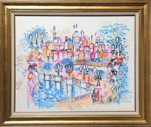 Pantheon and Bridge II par Charles Cobelle, Œuvre sur papier en vente sur Singulart