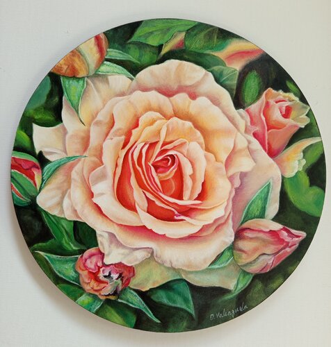 Goldene Blüten van Olga Valenzuela, Schilderij te koop op Singulart