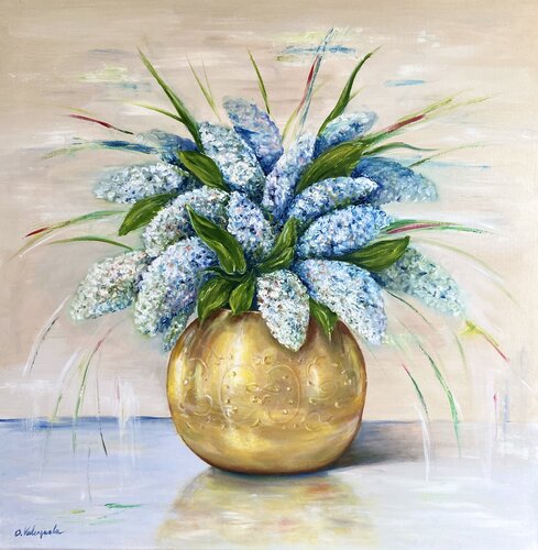 Blue in Gold di Olga Valenzuela, Pittura in vendita su Singulart