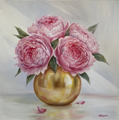 Peony Glow van Olga Valenzuela, Schilderij te koop op Singulart