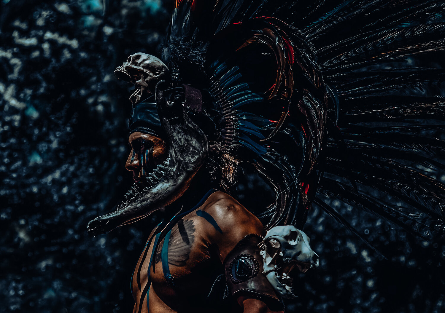 Stolz und unbeugsam: Ein Azteken-Krieger in Mexiko-Stadt Andreas Bromba Fotografie zu verkaufen