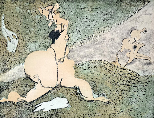 Dorothea Tanning (1910-2012) - Bonjour Max Ernst - Etching and aquatint on paper - 1975 by Dorothea Tanning, Print for Sale on Singulart