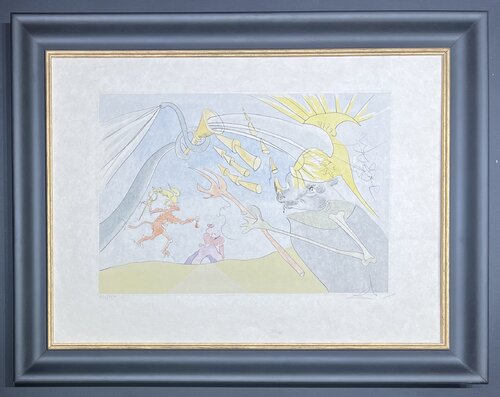 Salvador Dalì (1904-1989) - The Elephant and Jupiter's Monkey - Drypoint etching - 1974 van Salvador Dalí, Afdruk te koop op Singulart
