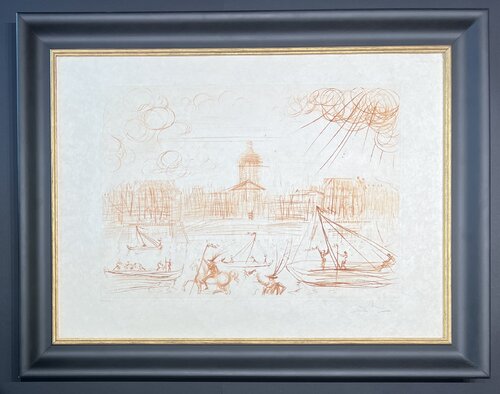 Salvador Dalì (1904–1989) – L’Academie de Paris – Etching in sepia on extremely fine Japanese paper – 1971 by Salvador Dalí, Print for Sale on Singulart