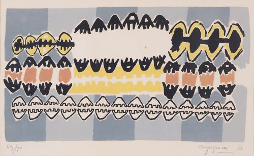 Giuseppe Capogrossi (1900-1972) - Coloured lithograph on paper - 1953 by Giuseppe Capogrossi, Print for Sale on Singulart