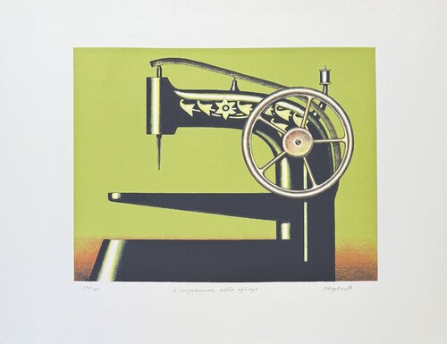 Konrad Klapheck (1934) - Die Ungeduld der Sphinx - Colour lithograph on heavy wove paper - 1998 von Konrad Klapheck, Druck kaufen auf Singulart