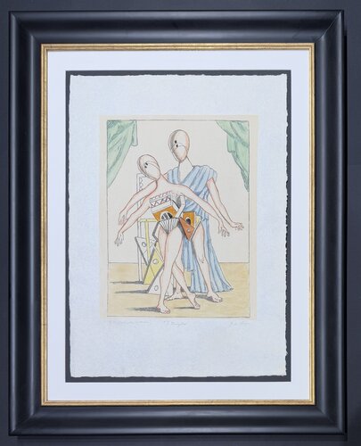 Giorgio De Chirico (1888-1978) - I danzatori - Lithograph hand-colored by artist - 1970 by Giorgio de Chirico, 인쇄 for Sale on Singulart