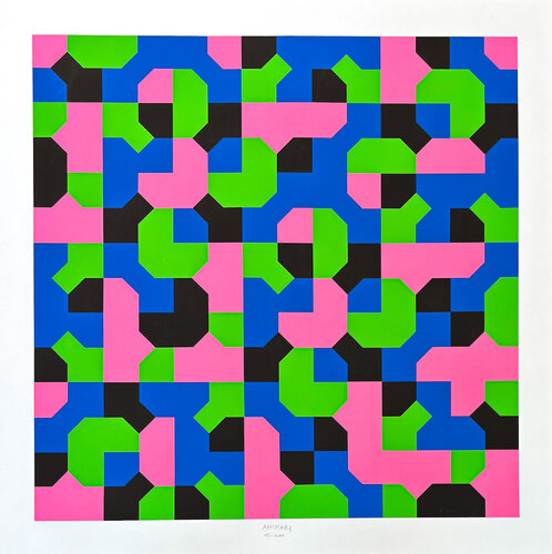 Bruno Munari (1907–1998) – Peano Curves – Screen print on Fabriano paper – 1991 von Bruno Munari, Druck kaufen auf Singulart