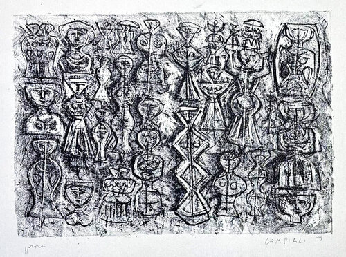 Massimo Campigli (1895–1971) - Follia di donne - Lithograph on Fabriano paper - 1959 von Massimo Campigli, Druck kaufen auf Singulart