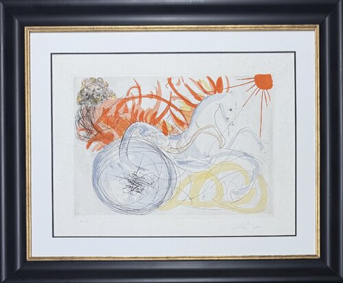 Salvador Dalí (1904–1989) - Elijah - Hand-colored drypoint etching on Japanese paper - 1975 par Salvador Dalí, Édition en vente sur Singulart