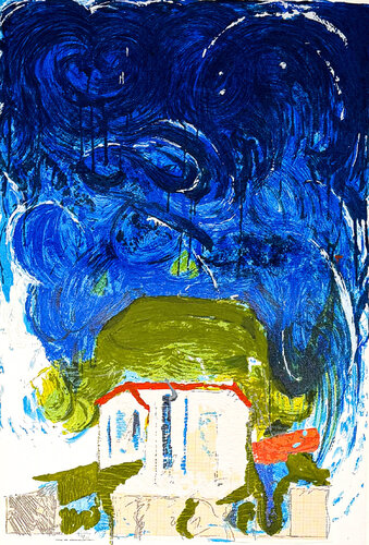 Mario Schifano (1934–1998) - Casa Dolce - Enamel screen printing and collage - 1997 von Mario Schifano, Druck kaufen auf Singulart