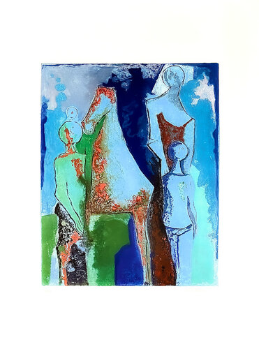 Marino Marini ( 1901 - 1980) - Colour drypoint etching on paper - 1977 di Marino Marini, Stampa in vendita su Singulart