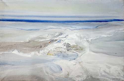 Vittore Frattini (1937) - Sopra le nuvole - Oil on Canvas - 1970 di Vittore Frattini, Pittura in vendita su Singulart