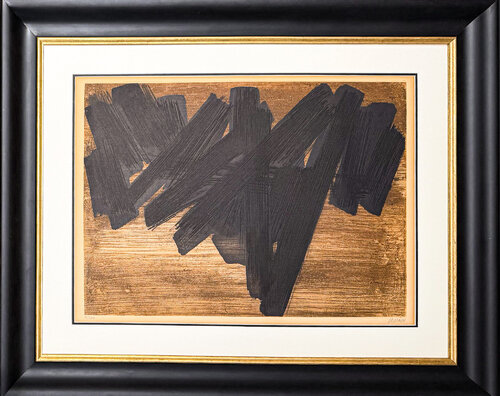 Pierre Soulages (1919–2022) - Eau-forte V - Etching on BFK Rives paper - 1956 von Pierre Soulages, Druck kaufen auf Singulart