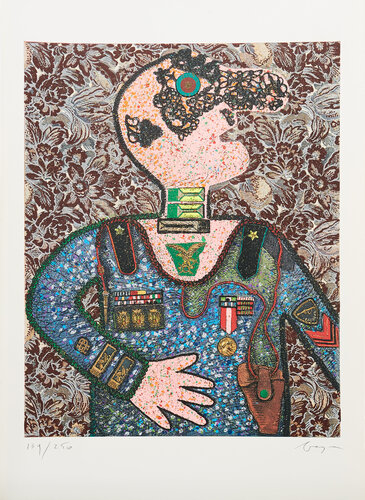 Enrico baj (1924–2003) - Il Generale Bazooka - Mixed media - 1973 by Enrico Baj, Print for Sale on Singulart