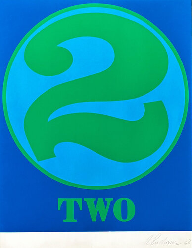 Robert Indiana (1928–2018) - Two, from numbers - Screenprint in colors on Schoellers Parole paper - 1968 par Robert Indiana, Édition en vente sur Singulart