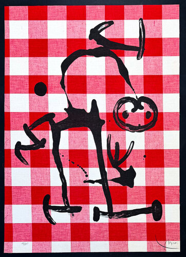 Joan Miró (1893-1983) - El analfabeto de los cuadros rojos - Color lithograph on canvas - 1969 by Joan Miró, Print for Sale on Singulart
