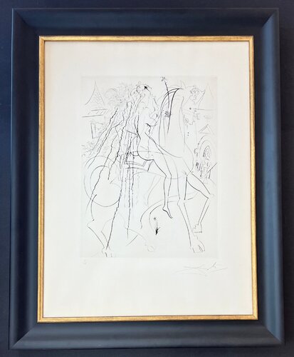 Salvador Dalì (1904-1989) - Lady Godiva - hand-signed drypoint etching on Rives paper - 1969 by Salvador Dalí, Print for Sale on Singulart