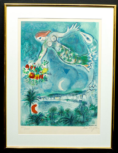 Marc Chagall (1887–1985) - Sirène et Poisson - Color lithograph on Arches paper - 1967 de Marc Chagall, Impresión a la venta en Singulart