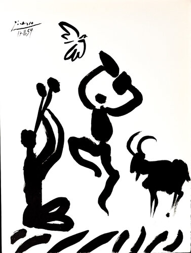 Pablo Picasso (1881–1973) - Danseur et musicien - Lithograph on Arches paper - 1959 von Pablo Picasso, Druck kaufen auf Singulart