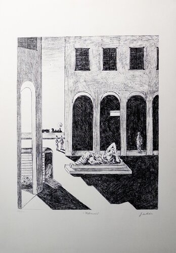 Giorgio de Chirico (1888–1978) – Malinconia – Lithograph on paper – 1972 van Giorgio de Chirico, Afdruk te koop op Singulart
