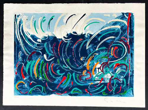 Mario Schifano (1934–1998) - Onde - Materic screen print on paper - 1995 by Mario Schifano, Print for Sale on Singulart