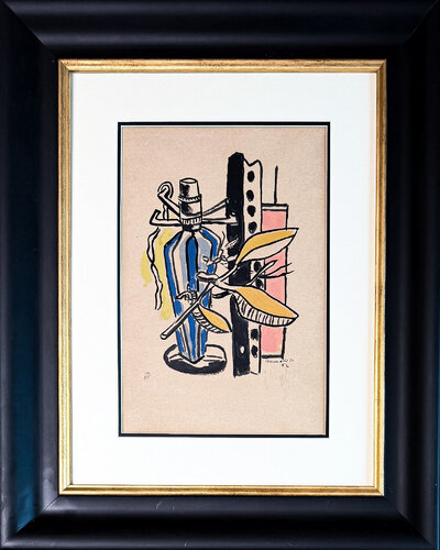 Fernand Léger (1881–1955) - Untitled (Composition à la bouteille bleue) - Color lithograph on paper - 1951 by Fernand Léger, 版画 for Sale on Singulart