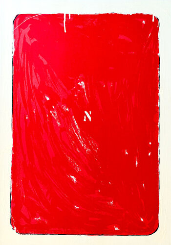 Mario Schifano (1934–1998) - Monochrome - Materic serigraphy with enamels on cardboard - 1975 di Mario Schifano, Stampa in vendita su Singulart