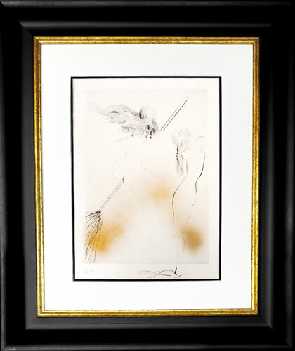 Salvador Dalí (1904–1989) – Sorcière au Balai – Hand-watercolored drypoint etching on Japanese paper – 1968 by Salvador Dalí, Print for Sale on Singulart