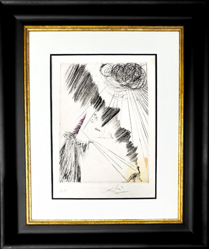 Salvador Dalí (1904–1989) – Femme au clown (Woman with Clown) – Hand-watercolored drypoint etching on Japanese paper – 1968 de Salvador Dalí, Impresión a la venta en Singulart