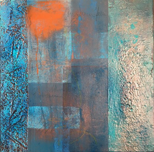 23031 - Rêverie en turquoise von Laurence Hubswerlin Diradourian, Malerei kaufen auf Singulart