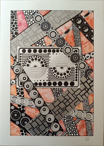 250506z - MECANIQUE by Laurence Hubswerlin Diradourian, Work on Paper for Sale on Singulart