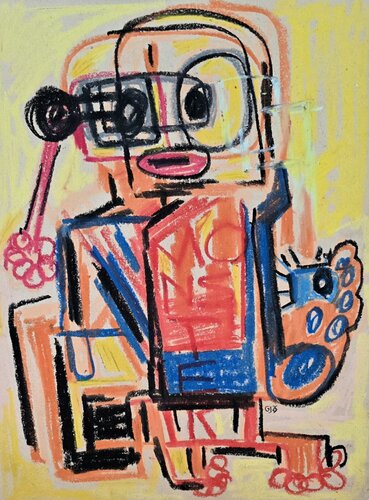 Shadows of Peace III (Aliens, Surreal, Expressionism, Urban) von Golfam Jozdani, Malerei kaufen auf Singulart