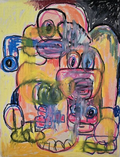 Shadows of Peace XIV (Aliens, Surreal, Expressionism, Urban) par Golfam Jozdani, Dessin en vente sur Singulart