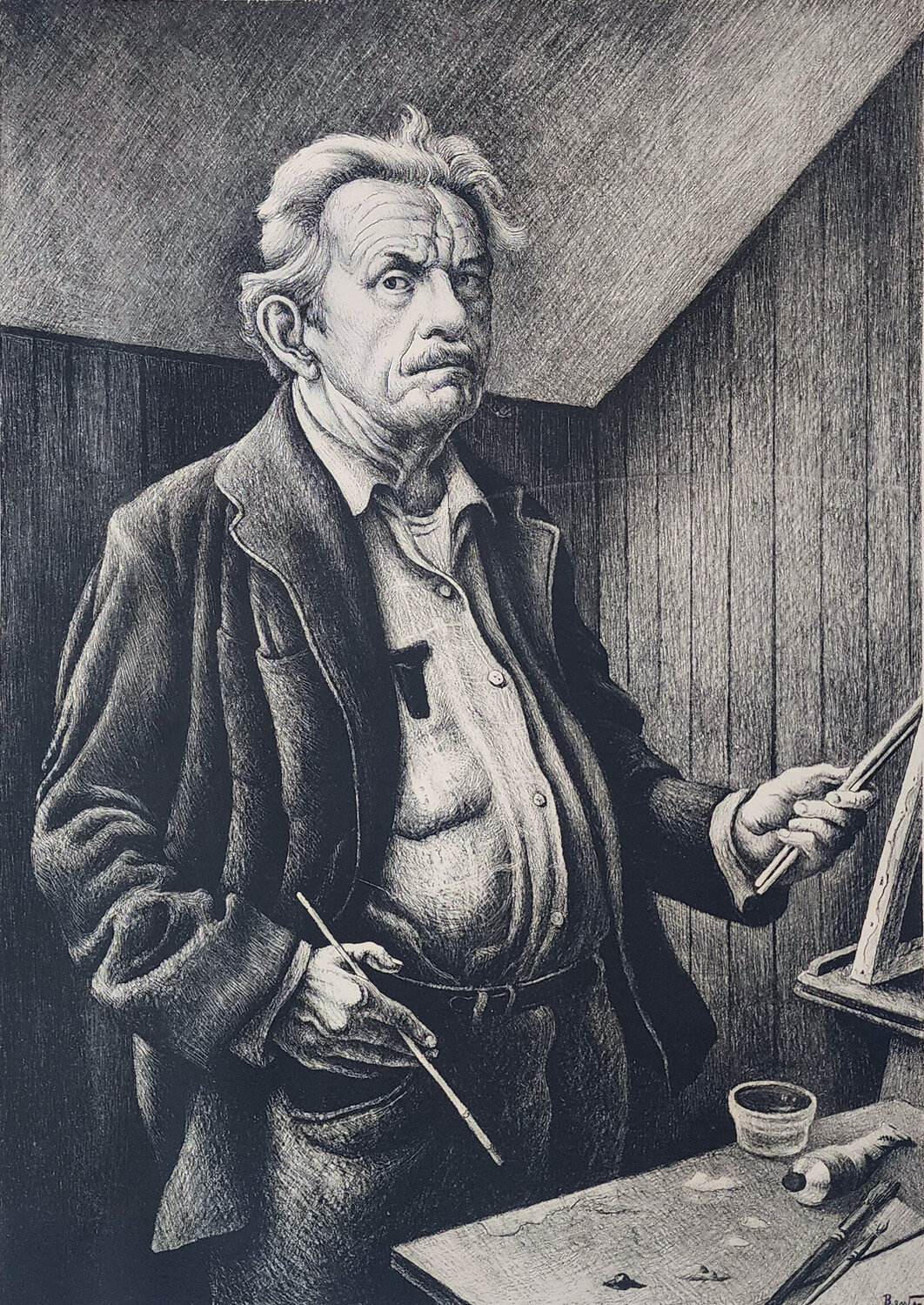 Self Portrait Thomas Hart Benton Stampa in vendita