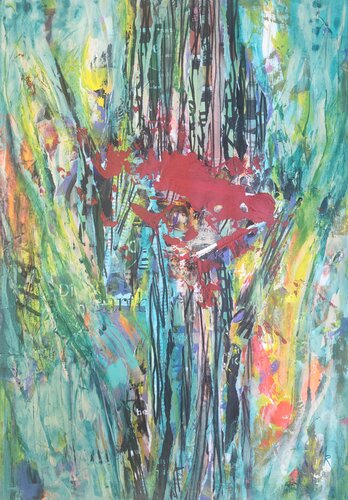 Bruch im Grünen par Manuela Riedmann, Peinture en vente sur Singulart