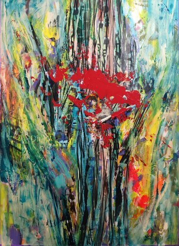 Bruch im Grünen par Manuela Riedmann, Peinture en vente sur Singulart
