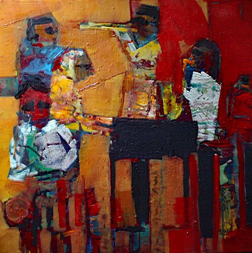 PIANISTE ET ORCHESTRE DE JAZZ di JACQUES DONNEAUD, Pittura in vendita su Singulart