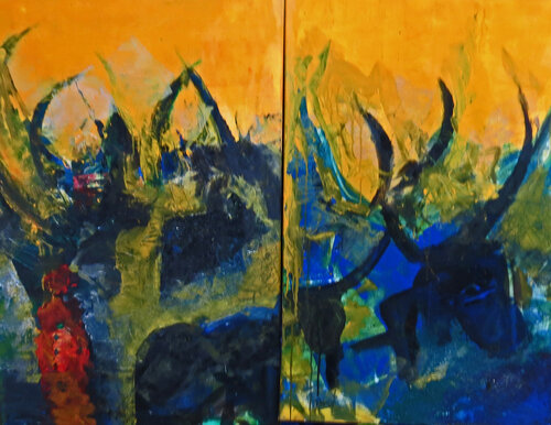 COULEURS D'AFRIQUE di JACQUES DONNEAUD, Pittura in vendita su Singulart