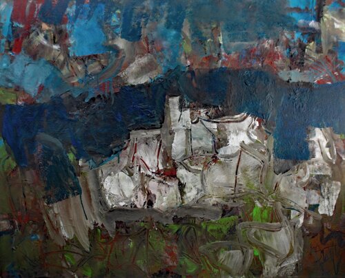 COMME UN VILLAGE PERCHE di JACQUES DONNEAUD, Pittura in vendita su Singulart