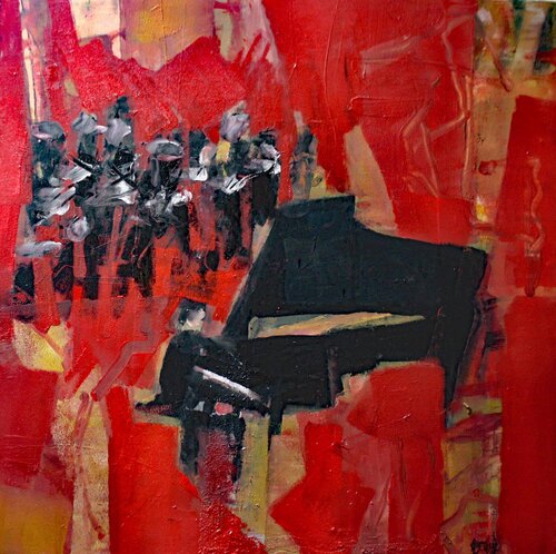 PIANISTE EN CONCERT von JACQUES DONNEAUD, Malerei kaufen auf Singulart