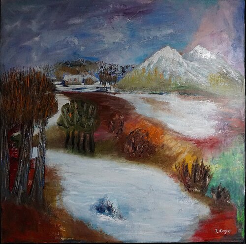 Silent snowfields von Eva Lászlóné Wágner, Malerei kaufen auf Singulart