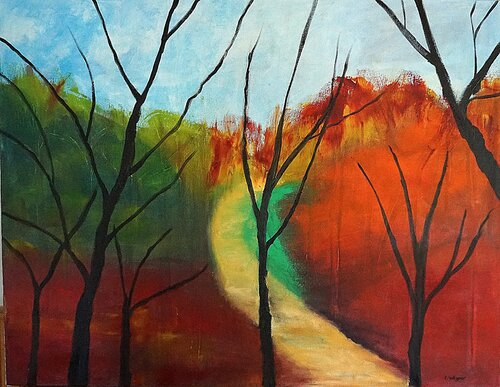 Autumn meetings von Eva Lászlóné Wágner, Malerei kaufen auf Singulart